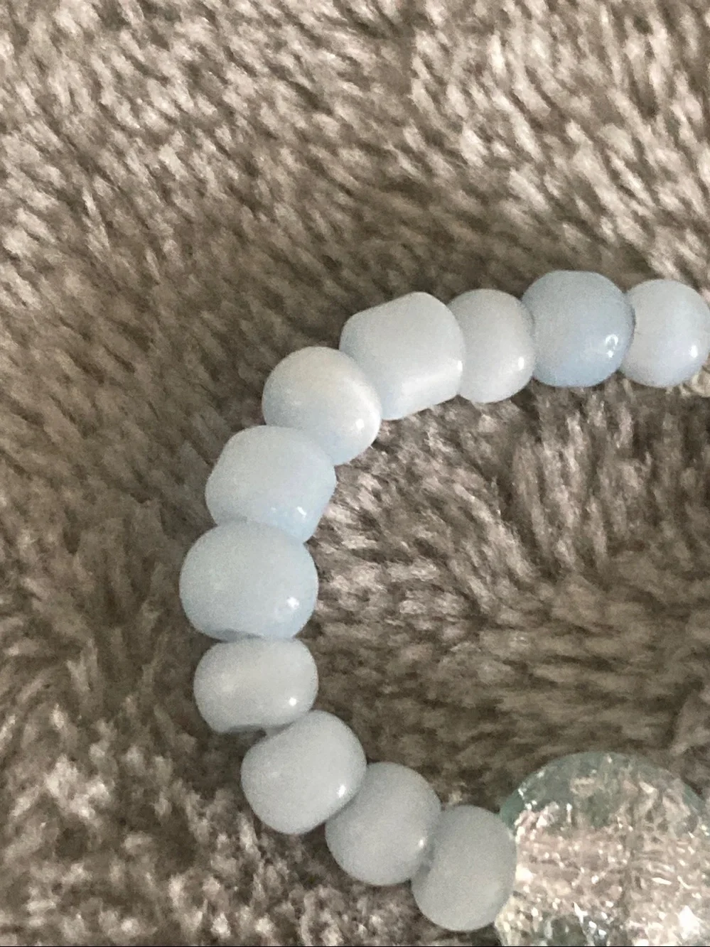 Ice blue beaded ring